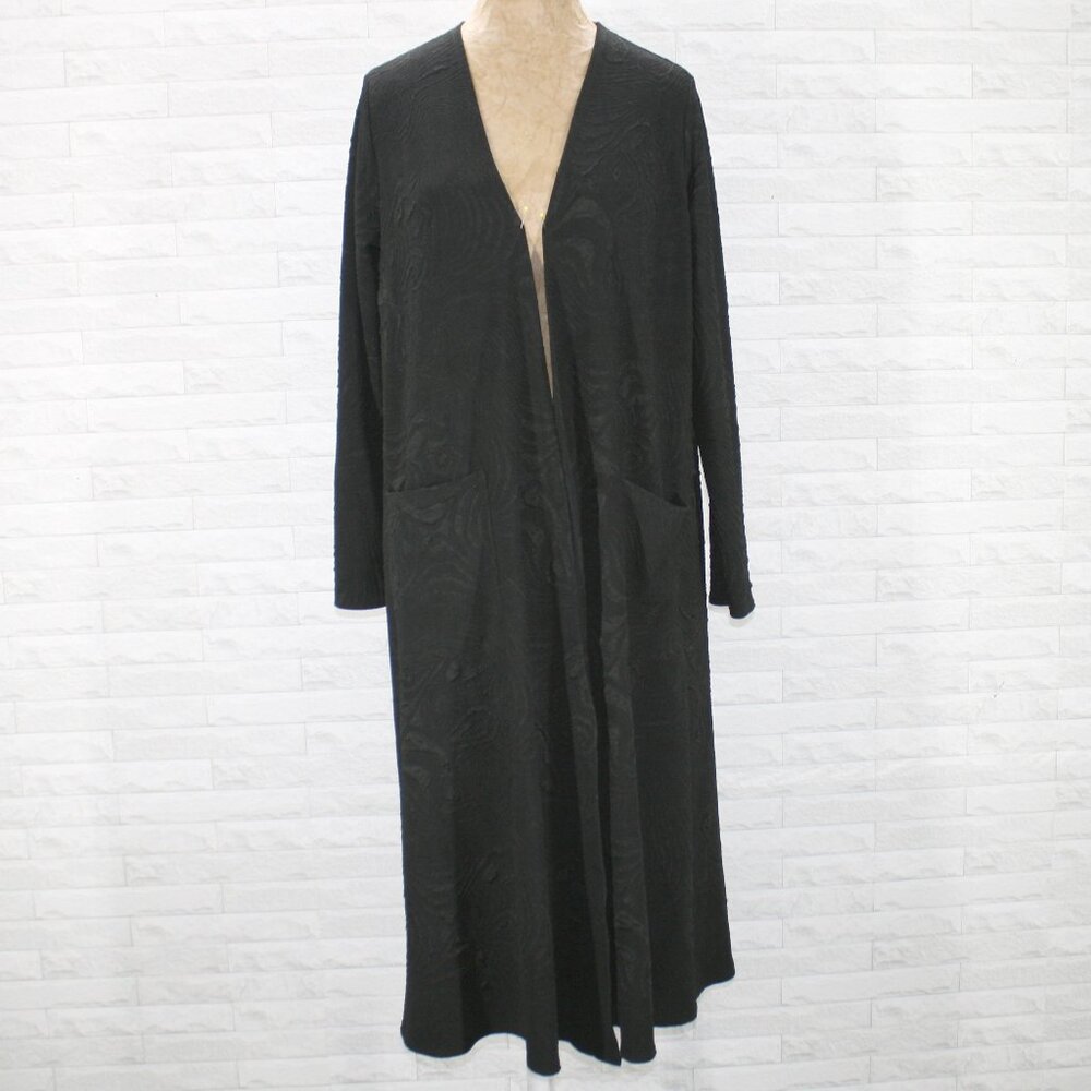 LULAROE Sarah Duster Cardigan Swacket Open Front Long Sleeve Black Medium